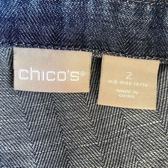 Chico’s Herringbone Denim Moto Jacket - Picture 6 of 10